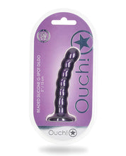Shots Ouch 5' Beaded G-Spot Dildo - Metallic Purple