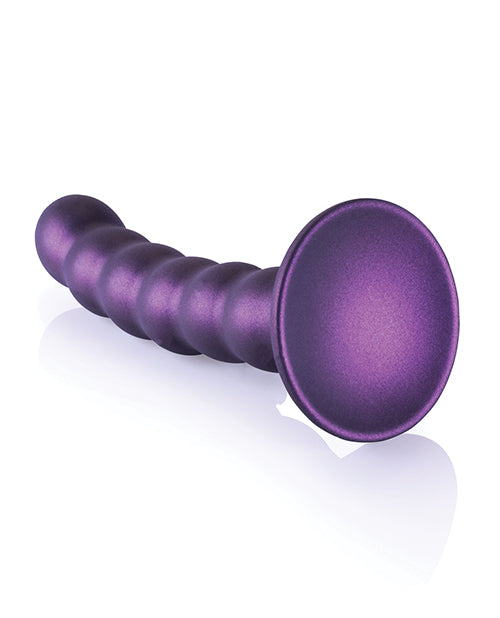 Shots Ouch 5' Beaded G-Spot Dildo - Metallic Purple