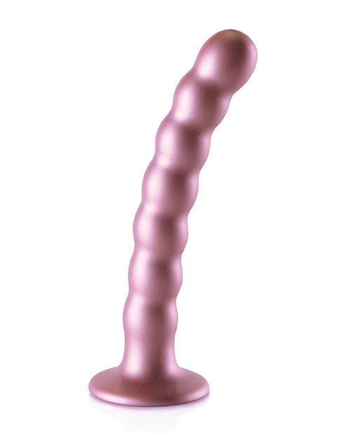 Shots Ouch 6.5' Beaded G-Spot Dildo - Rose Gold