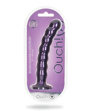 Shots Ouch 8' Beaded G-Spot Dildo - Metallic Purple