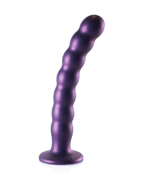 Shots Ouch 8' Beaded G-Spot Dildo - Metallic Purple