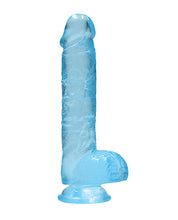 Shots RealRock Realistic Crystal Clear 6' Dildo w/Balls - Blue