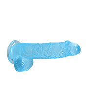 Shots RealRock Realistic Crystal Clear 6' Dildo w/Balls - Blue