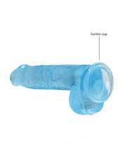 Shots RealRock Realistic Crystal Clear 6' Dildo w/Balls - Blue