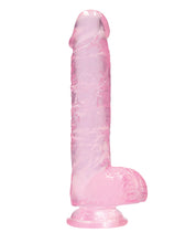 Shots RealRock Realistic Crystal Clear 6' Dildo w/Balls - Pink