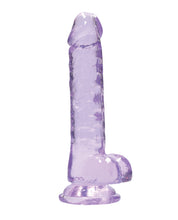 Shots RealRock Realistic Crystal Clear 7' Dildo w/Balls - Purple
