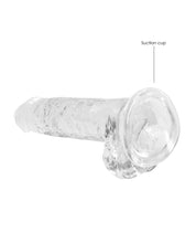 Shots RealRock Realistic Crystal Clear 7' Dildo w/Balls - Transparent Clear