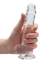 Shots RealRock Realistic Crystal Clear 7' Dildo w/Balls - Transparent Clear