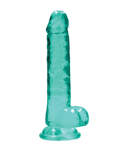 Shots RealRock Realistic Crystal Clear 7' Dildo w/Balls - Turquoise