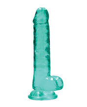 Shots RealRock Realistic Crystal Clear 7' Dildo w/Balls - Turquoise