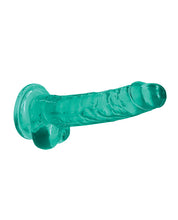 Shots RealRock Realistic Crystal Clear 7' Dildo w/Balls - Turquoise