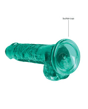 Shots RealRock Realistic Crystal Clear 7' Dildo w/Balls - Turquoise