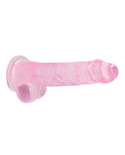 Shots RealRock Realistic Crystal Clear 8' Dildo w/Balls - Pink