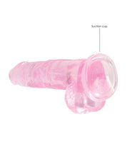 Shots RealRock Realistic Crystal Clear 8' Dildo w/Balls - Pink
