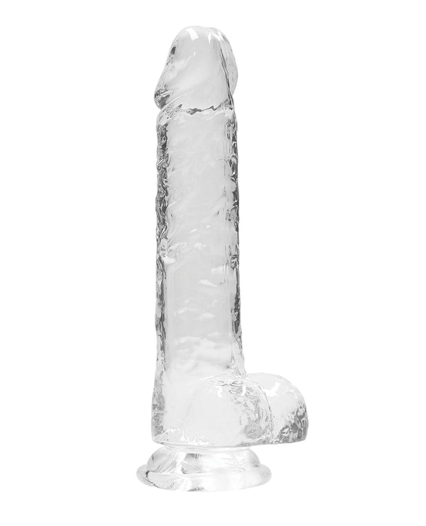 Shots RealRock Realistic Crystal Clear 8' Dildo w/Balls - Transparent Clear