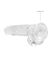 Shots RealRock Realistic Crystal Clear 8' Dildo w/Balls - Transparent Clear