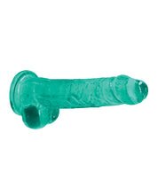 Shots RealRock Realistic Crystal Clear 8' Dildo w/Balls - Turquoise
