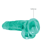 Shots RealRock Realistic Crystal Clear 8' Dildo w/Balls - Turquoise