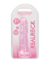 Shots RealRock Crystal Clear Non Realistic 7' Dildo - Pink