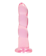 Shots RealRock Crystal Clear Non Realistic 7" Dildo - Pink