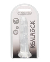 Shots RealRock Crystal Clear 7' Rippled Dildo - Transparent