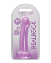 Shots RealRock Crystal Clear 7" Dildo - Purple