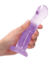 Shots RealRock Crystal Clear 7" Dildo - Purple