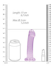 Shots RealRock Crystal Clear 7" Dildo - Purple