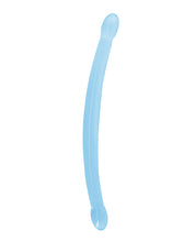 Shots RealRock Crystal Clear 17' Double Dildo - Blue