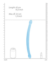 Shots RealRock Crystal Clear 17' Double Dildo - Blue