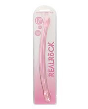 Shots RealRock Crystal Clear 17' Double Dildo - Pink