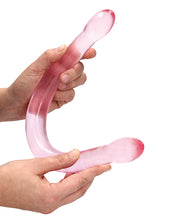 Shots RealRock Crystal Clear 17' Double Dildo - Pink