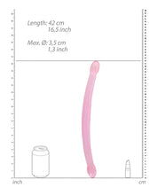Shots RealRock Crystal Clear 17' Double Dildo - Pink