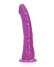 Shots RealRock 6' Slim Dildo Glow in the Dark - Neon Purple