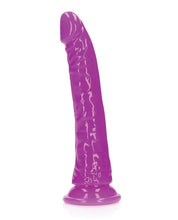 Shots RealRock 7' Slim Dildo Glow in the Dark - Neon Purple