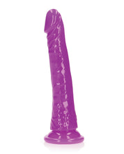 Shots RealRock 8' Slim Dildo Glow in the Dark - Neon Purple