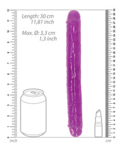 Shots RealRock 12" Double Dong Glow in the Dark - Neon Purple