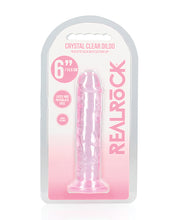 Shots RealRock Crystal Clear 6' Straight Dildo w/Suction Cup - Pink