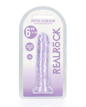 Shots RealRock Crystal Clear 6' Straight Dildo w/Suction Cup - Purple