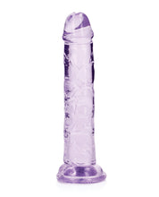 Shots RealRock Crystal Clear 6' Straight Dildo w/Suction Cup - Purple