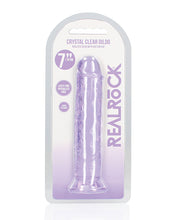 Shots RealRock Crystal Clear 7' Straight Dildo w/Suction Cup - Purple