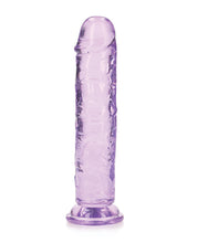 Shots RealRock Crystal Clear 7' Straight Dildo w/Suction Cup - Purple