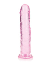 Shots RealRock Crystal Clear 8' Straight Dildo w/Suction Cup - Pink