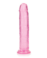 Shots RealRock Crystal Clear 9' Straight Dildo w/Suction Cup - Pink