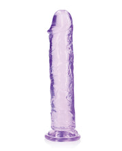 Shots RealRock Crystal Clear 9' Straight Dildo w/Suction Cup - Purple