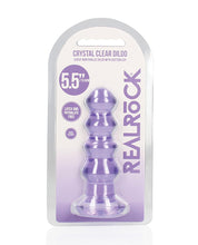 Shots RealRock Crystal Clear 5.5' Curvy Dildo/Butt Plug - Purple