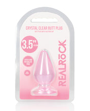 Shots RealRock Crystal Clear 3.5' Anal Plug - Pink
