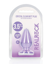 Shots RealRock Crystal Clear 3.5' Anal Plug - Purple