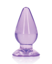 Shots RealRock Crystal Clear 3.5' Anal Plug - Purple