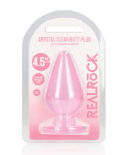 Shots RealRock Crystal Clear 4.5' Anal Plug - Pink